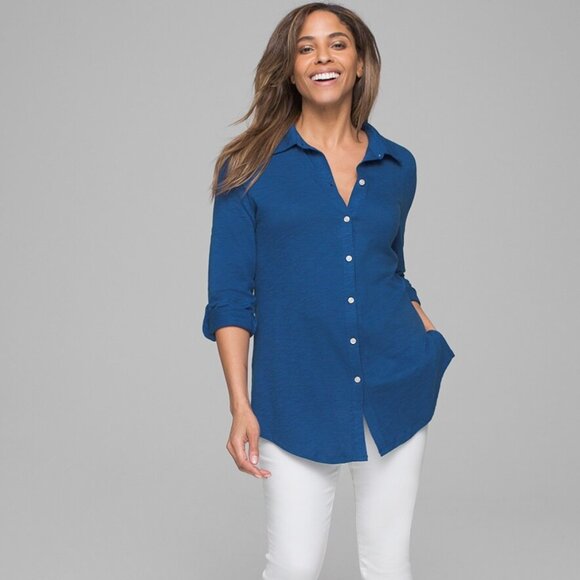 NWT Soma Women's Cotton Slub 3/4 Sleeve Tunic - Picture 1 of 4
